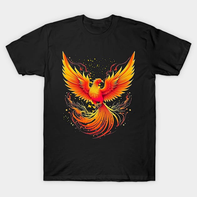 Phoenix Fire Bird Mythology Mythical Myths T-Shirt by Sassee Designs